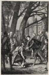 Henry III og Henry af Navarra fremtidige Henry IV mødes i Plessis-les-Tours den 30. april