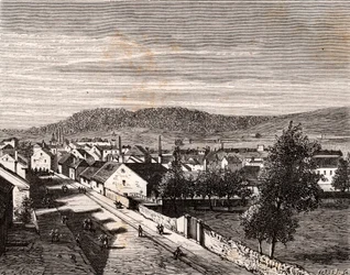 Hericourt - - departement Saone-et-Loire - indgravering i "La France illustree: geografi, historie, statistisk administration" af V.A. Malt-brun. 1884