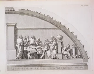 Hippokrates (c.460 f.Kr.-c.377 f.Kr.) Undervisning, fra A Description of the School of Surgery i Paris, udgivet 1780