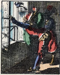 Dr. Pulcinellas (Polichinelle) historie. Træstik af Imaging Pellerin - Epinal, sd. Slutningen af det 19. århundrede.