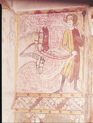 Rytter med tøjlerne til tre heste, fra Nordmuren, ca. 1265