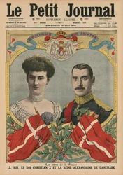 Frankrigs værter, kong Christian X og dronning Alexandrine af Danmark, forsideillustration fra 