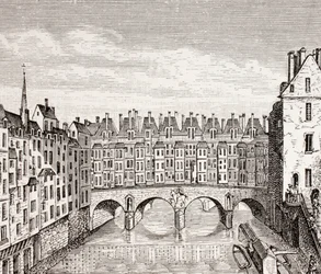 Huse på Saint-Michel-broen, Paris, 1875