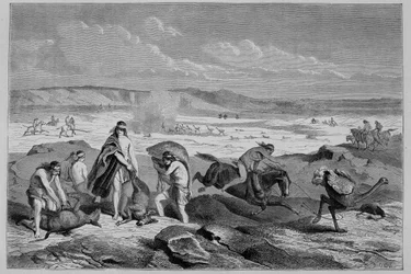 Jagt guanaco (vild lama) og nandou (eller patagonsk struds) i Argentina - i "" Tour du Monde"", 2. uge 1861
