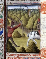 Jagtscene i The Hunting Book of Gaston Phoebus, greve af Foix, Lord of Béarn. 14. århundrede