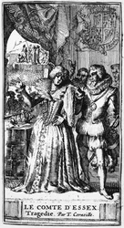 Illustration fra Le Comte dEssex af Thomas Corneille (1625-1709) udgivet i 1680