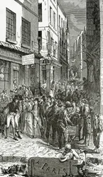 Illustration fra Quatre Vingt Treize, 1800-tallet (bw-gravering)