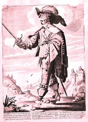 Illustration af en soldat under Ludvig XIII