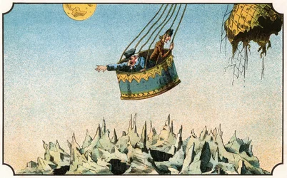 Illustration af bogen "Voyage dans la lune avant 1900" af A. de Ville-d