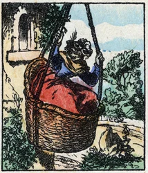Illustration af fortællingen "" Raminagrobis og musene "" Træstik fra Imaging Pellerin - Epinal, sd. Slutningen af det 19. århundrede.