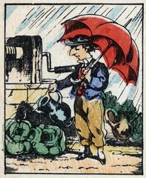 Illustration af fortællingen "" Veridique History of Jeannot Serinet "" Trægravering af billedsprog Pellerin - Epinal, sd. Slutningen af det 19. århundrede.