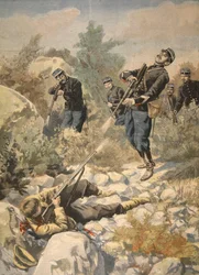På Korsika: politi og gangster, illustration fra Le Petit Journal: Supplement illustre, 1898