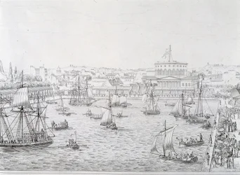 Indvielse af Basin de la Villette, Paris maj 1821.