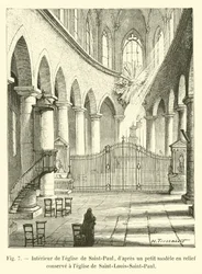 Interiør af kirken Saint-Paul, efter en lille model i relief bevaret i kirken Saint-Louis-Saint-Paul