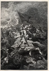 Italienske krige - Slaget ved Fornovo - Ligaen af Venedig besejret af den franske konge Charles VIII - 1. Italienske Krig - Slaget ved Fornoue (Fornovo) (Italien) under Charles VIII 6. juli
