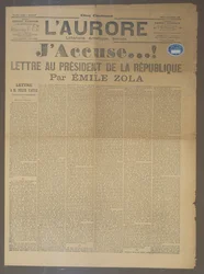JAnklagebrev af Emile Zola (1840-1902), udgivet i LAurore, 13. januar 1898 (tryk)