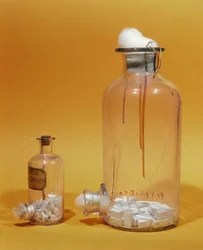 Krukke brugt af Louis Pasteur (1811-95) i hans forskning (glas)