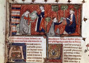 Jean de Meung, skriver og afleverer til Philip IV, konge af Frankrig, ... (manuskript)