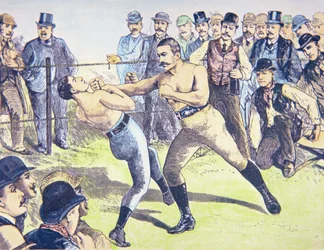 John L. Sullivan mod Charlie Mitchell den 10. marts