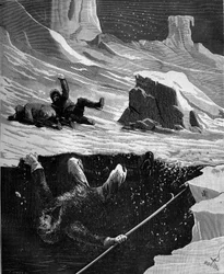 Joseph Rene Bellot (1826-1853), fransk sømand i det canadiske arktiske øhav døde i 1853. "Popular history of videnskab, opfindelser og opdagelser fra de første århundreder til i dag" af Bitard Adolphe 1880.