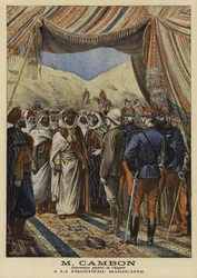 Jules Cambon, fransk generalguvernør i Algeriet, ved den marokkanske grænse, 1897
