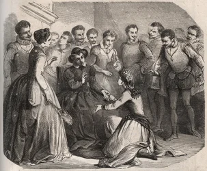 Julita Guagnini bad dronning Catherine de Medicis (Caterina de Medici) (1519-1589) om at tage hende til tjeneste. Hun blev Louis de Bussy d