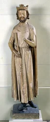 Kong Childebert I (497-558) fra klosteret Saint-Germain-des-Pres, ca. 1239-44 (kalksten)