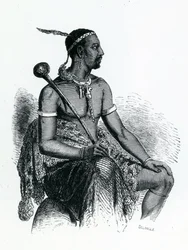 Kong Moshoeshoe I (ca. 1786-1870) 1833 (gravering)