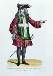 Ridder af Johannesordenen af Jerusalem, illustration fra History and Costumes of Monastic Orders af Fader Helyot, 1842