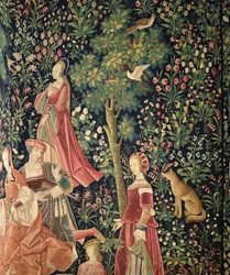 La Vie Seigneuriale: Unge kvinder og en ræv, ca. 1500