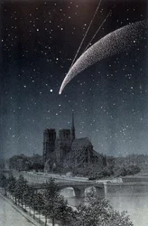 La comet de Donati, set i Paris 04/10/1858 - i "" Le Ciel"" af Amédée Guillemin, Hachette, Paris