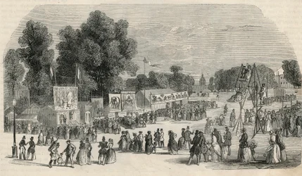 Le Carre Marigny i juni 1848 i Paris - Indgravering i "Tableau-de-Paris" af Edmond Texier 1852