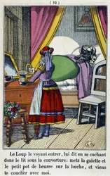 Le Chaperon Rouge dans la chambre du loup - i ""Den Lille Rødhætte"", red. Pellerin, Epinal, n.d. 19.
