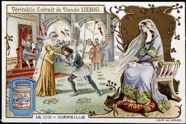 Le Cid de Pierre Corneille (1606 - 1684), kromolitografi Liebig, sd. 19. århundrede