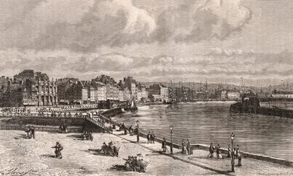 Le Havre - Normandie - indgravering i "La France illustree: geography, history, administration statistique" af V.A. Malt-brun. 1884