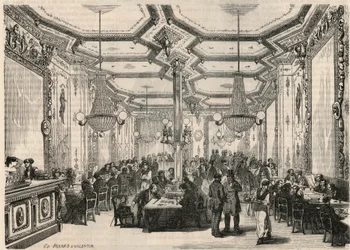 Le cafe Pierron i Paris i det 19. århundrede - Indgravering i "Tableau-de-Paris" af Edmond Texier 1852