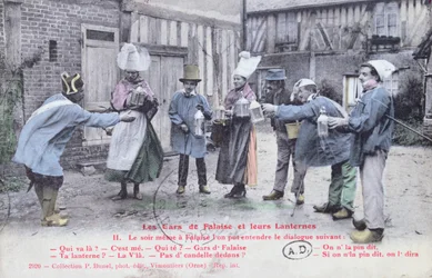 The Cliff Guys and their Lanterns, ca. 1910 (efter et foto)