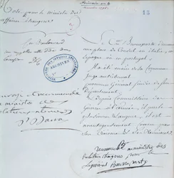 Anbefalingsbrev underskrevet af Napoleon Bonaparte (1769-1821) for hans bror, Joseph (1768-1844) december 1795