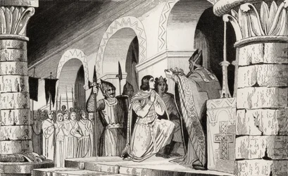 Louis III (863-82) og Carloman (865-84) kronet sammen, fra 