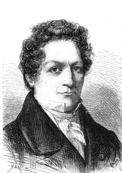 Louis Jacques Thenard (1777-1857), en fransk kemiker, opdagede bor og iltet vand. Indgravering 1867