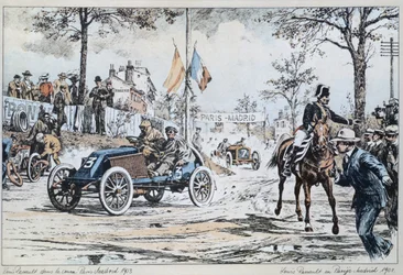 Louis Renault kører i Paris til Madrid-løbet i 1903, ca. 1903