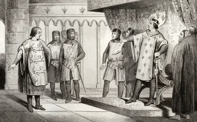 Louis VIII (1187-1226) Løven modtager en udsending fra sin fjende Henrik III (1207-72) af England, fra 