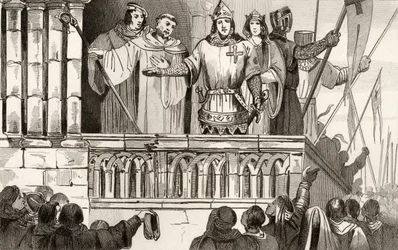 Louis VII (1120-80) den unge rejser støtte til det andet korstog i 1144, fra 
