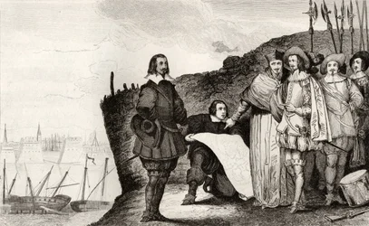 Louis XIII (1602-43) ved belejringen af La Rochelle i oktober 1628, fra 