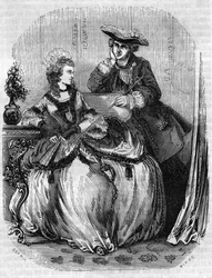 Louis XV og Madame de Pompadour, Jeanne Antoinette Poisson (1721-1764) (Marquise de Pompadour) - i "" Histoire de France"" af L.-P. Anquetil