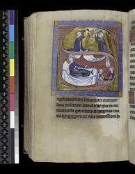 MS 300 f.271v, Indsamlinger, prædikener og lektioner til Jomfruens fødsel, fra Isabella fra Frankrigs psalter og timer, Paris, ca. 1265-70