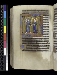 MS 300 f.274v, Indsamlinger, prædikener og lektioner til bebudelsen, fra Isabella fra Frankrigs psalter og timer, Paris, ca. 1265-70