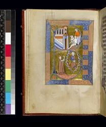 MS 300 f.XIII, folio fra Psalter and Hours of Isabella of France, Paris, ca. 1265-70 (pen & blæk og tempera på pergament)