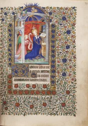 MS Widener 6 f.29r, Annunciation, fra en timebog, brug af Paris
