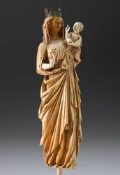Madonna og barn, ca. 1260-1290 (elfenben og metal)